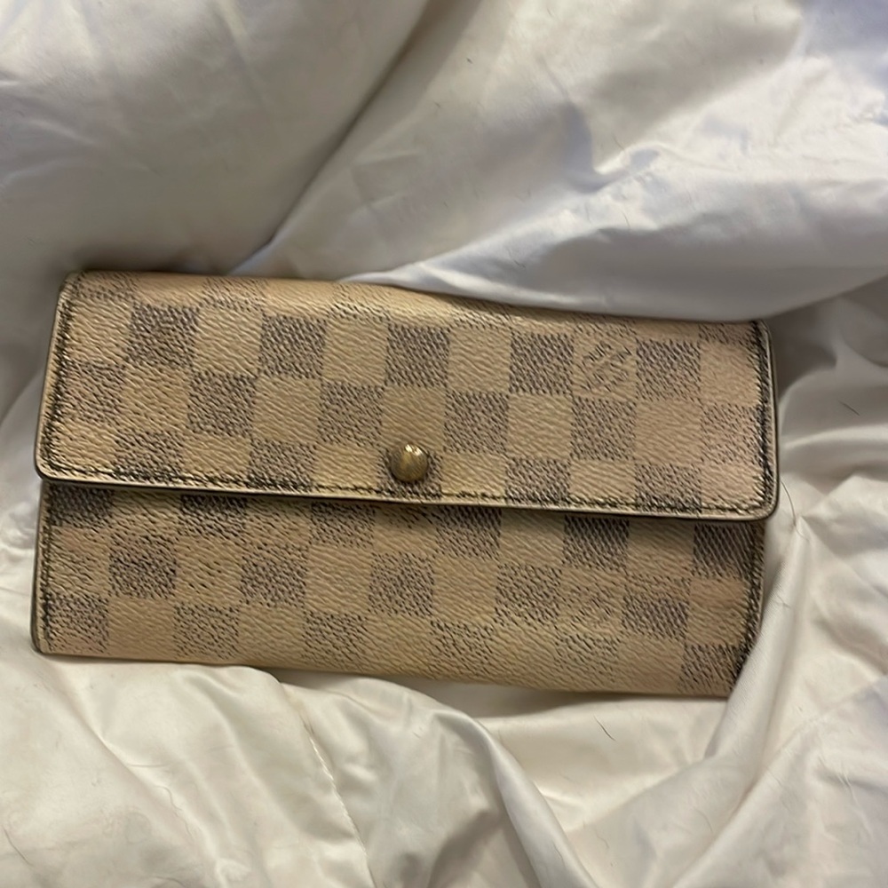 Louis VUITTON Damier Azur Coated Canvas Leather Sarah